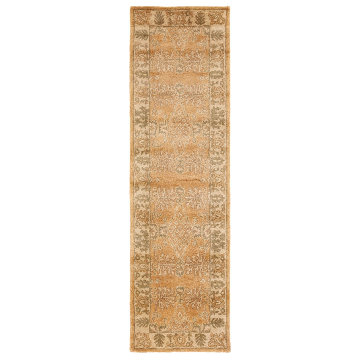 SAFAVIEH Bergama Tarah Oriental Wool Area Rug, Light Brown/Beige, 4' x 4' Round