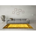 thumbnail image 3 of Ahgly Company Machine Washable Indoor Rectangle Abstract Yellow Contemporary Area Rugs, 2' x 4', 3 of 4