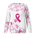 thumbnail image 4 of Sweatshirts for Women Breast Cancer Gift Crewneck Long Sleeve Shirts Pink-Ribbon-Day Graphic Tunic Tops Blouses for Leggings, Casual Tops Pullover Cute Lightweight Loose Pocket Shirt qILAKOG, 4 of 5