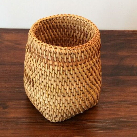 Woven Flower Vase: Wicker Vase Basket Pot Can Rattan Floor Vase Flower Basket Rustic Flower Vase Container Table Centerpiece for Home Decor