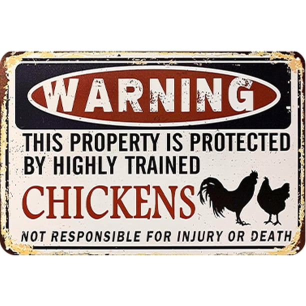Placa Metal Vintage Pollos Pintura Hierro Rectangular Arte Pared Bar 30x20cm