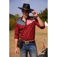 thumbnail image 3 of COOFANDY Men's Casual American Flag Button Down Shirts Slim Fit Long Sleeve Shirt, 3 of 6