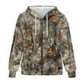 thumbnail image 3 of Garronmavis Camo Leaves Long Sleeve Hoodies for Women Lightweight Warm Full Zip Up Sweatshirts for Women Comfortable Versatile Oversized Long Sleeve Winter Clothing Outfits, 3 of 7