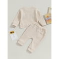 thumbnail image 2 of ZAXARRA Toddler Boys 2PCS Pants Sets Long Sleeve Letter Embroidery Tops and Drawstring Pants Sets, 2 of 7