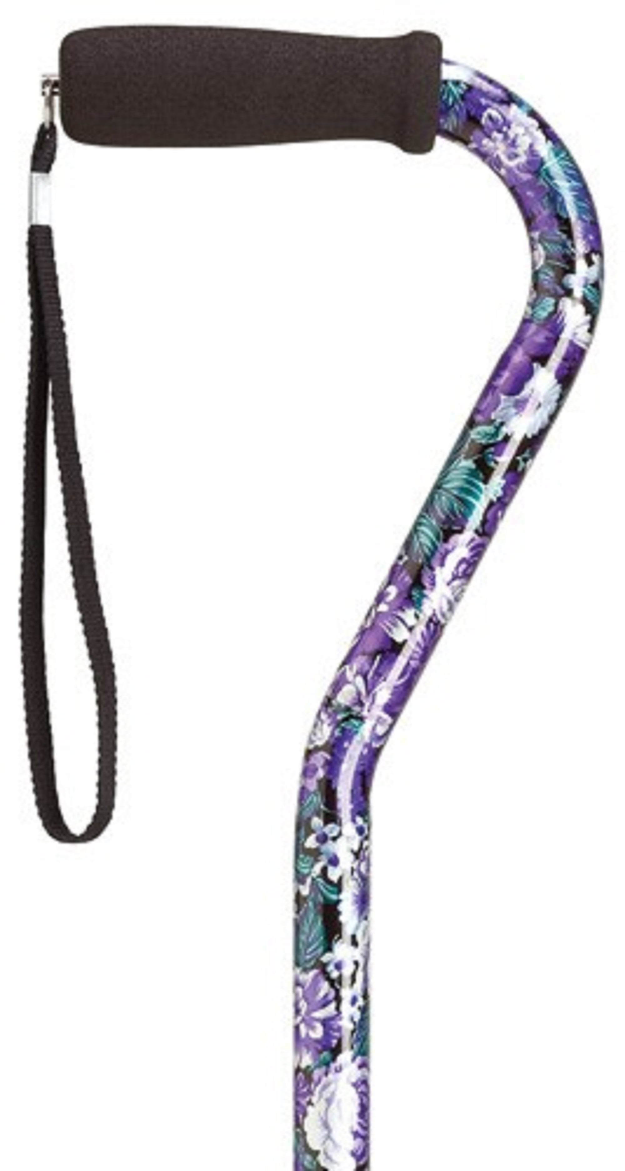 Harvy Canes Fashion Prints in Offset Walking Cane 30"39" Mauve