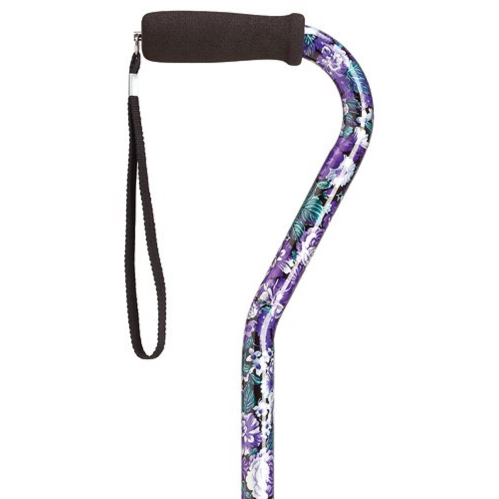 Harvy Canes Fashion Prints in Offset Walking Cane 30"39" Mauve