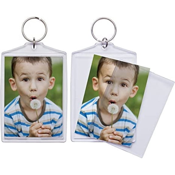 Snapins Jumbo Clear Acrylic 2.5" x 3.5" Photo Keychains - Pack of 36