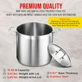 thumbnail image 6 of Stockpot – 16 Quart – Brushed Stainless Steel – Heavy Duty Induction Pot with Lid and Riveted Handles – For Soup, Seafood, Stock, Canning and for Catering for Large Groups and Events by BAKKEN, 6 of 9
