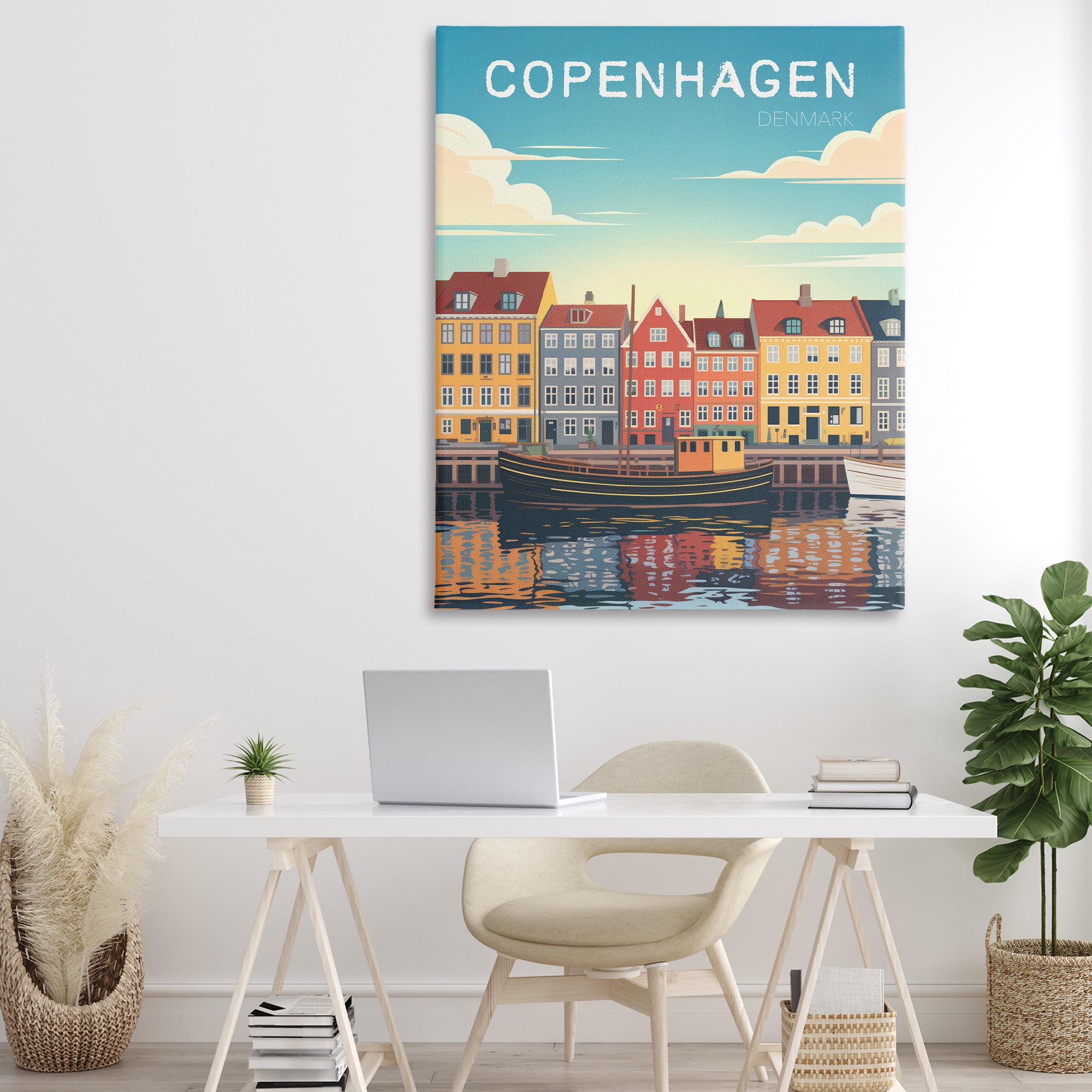 Stupell Industries Copenhagen Cityscape with River Canvas Wall Art, design by Andreas Magnusson