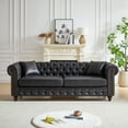thumbnail image 2 of Chesterfield Sofa, Retro Style Upholstered Tufted Button Couch 3 Seater with Rolled Arms and Nailhead for Living Room, Bedroom, Office, Apartment,Black, 2 of 8