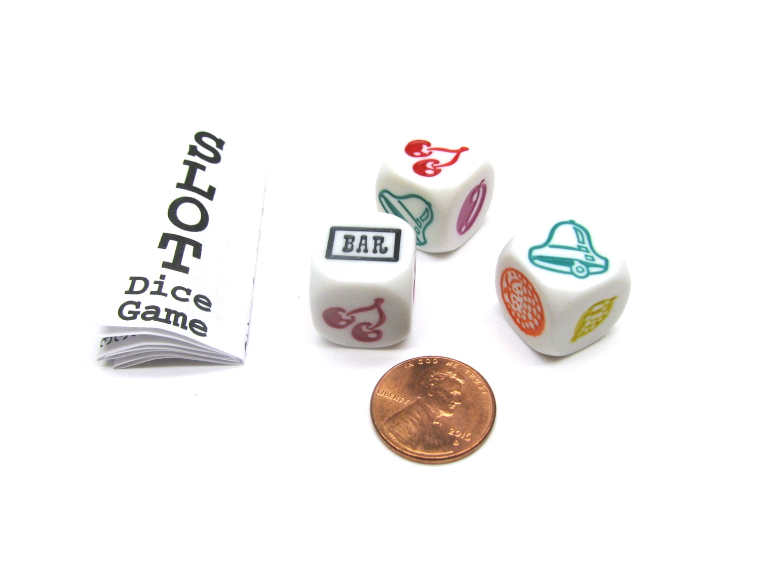 Koplow Games Slot Dice Game with 3 Dice in Resealable Bag and Gaming