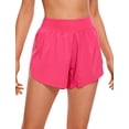 thumbnail image 1 of Shorts CRZ YOGA tiro medio con abertura 4" secado rápido rosa XL, 1 of 3