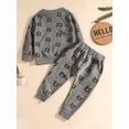 thumbnail image 3 of Seyurigaoka Boy's Pants Set Cartoon Bear Long-sleeved Sweater Drawstring Trousers, 3 of 9