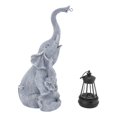 thumbnail image 2 of Elephant Statue Solar Lantern, Exquisite Solar Elephant Light Decor Resin Weather Resistant  for Patio, 2 of 7