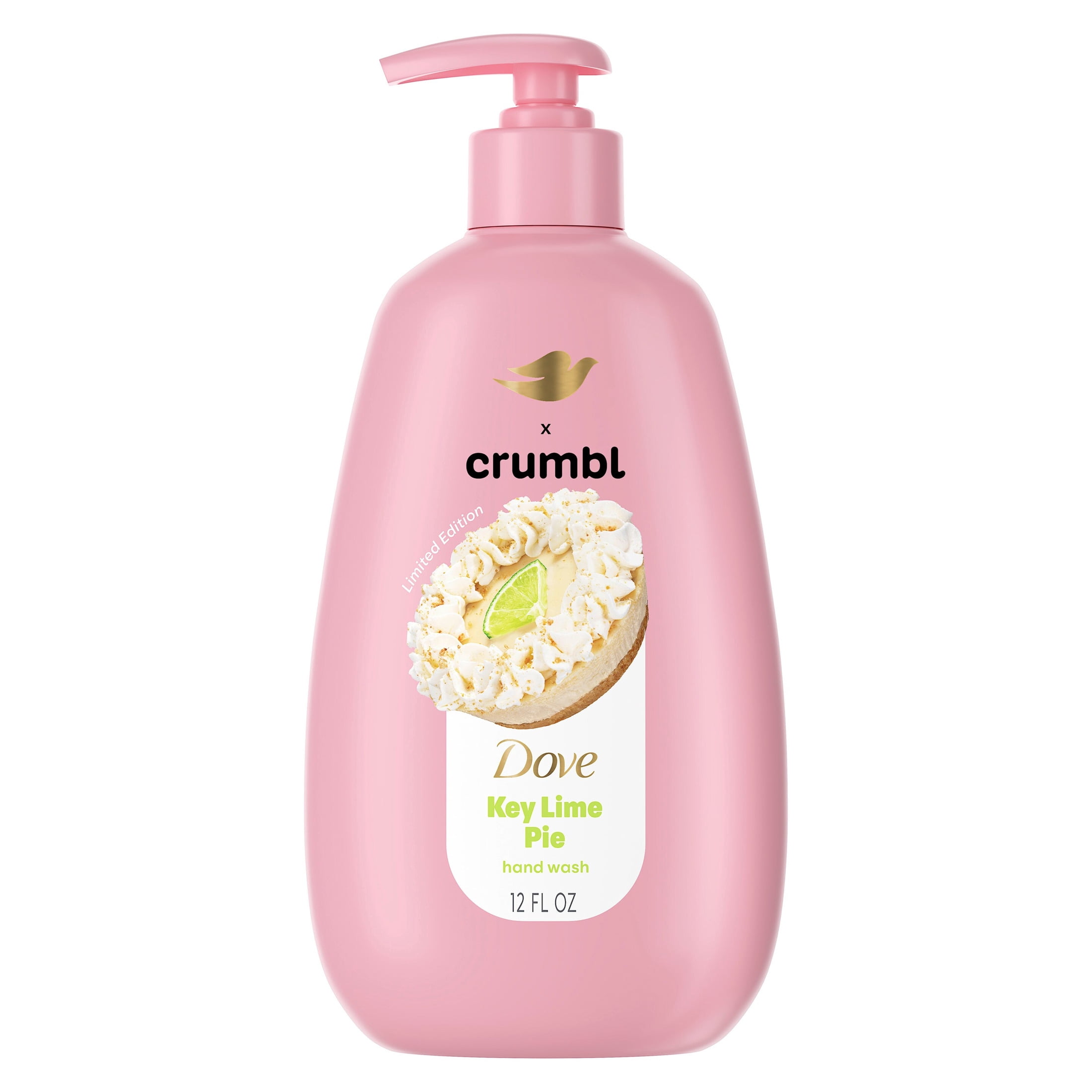 (4 pack) Dove & Crumbl Limited Edition Liquid Hand Soap Key Lime Pie Cleanses & Nourishes Hands, 12 fl oz