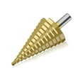 thumbnail image 3 of 4-42mm HSS Titanium Coated Step Drill Bit Drilling Power Tool Compatible Metal HSS Wood Hole Opener Cone, 3 of 5