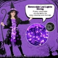 thumbnail image 3 of Halloween Girls Witch Costume, Toddler Witch Dress Light Up Set with Hat and Broom, Kids Costumes for Halloween Party for Ages 8-10, 3 of 6