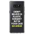 thumbnail image 1 of DistinctInk Clear Shockproof Hybrid Case for Samsung Galaxy Note 8 - TPU Bumper Acrylic Back Tempered Glass Screen Protector - Don't Believe in Plastic Surgery But Go Ahead, 1 of 5