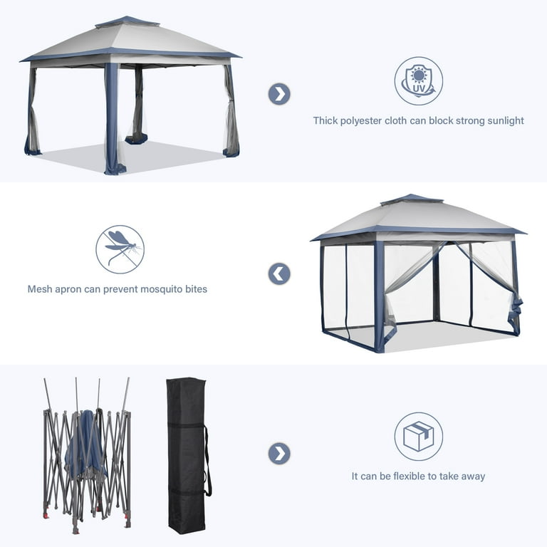 Ainfox 11x11ft Waterproof Outdoor Garden Gazebo Canopy