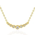 thumbnail image 1 of Mercie Sterling Silver Gold Vermeil Pendant Necklace Graduated Bezel Set Stone Design 18 Inch Everyday Wear, 1 of 9
