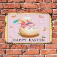 thumbnail image 4 of Lindo gnomo de Pascua feliz, rosa, amarillo con lunares blancos, letreros de metal vintage, decoración del hogar, letrero de metal de Pascua de primavera, placa de pared de 8 x 12, 4 of 6