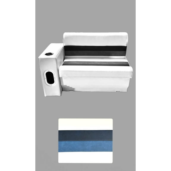 Horizon Manufacturing Pontoon Furniture Set 3 PC Premium 001 White / Navy / Blue