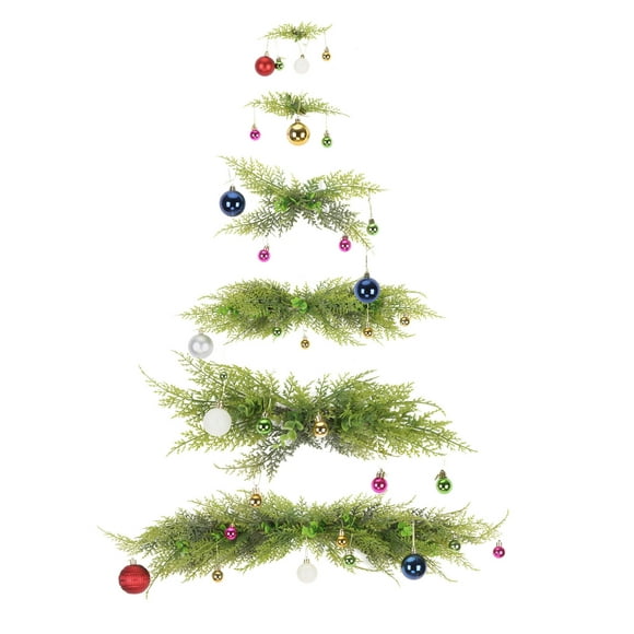 Tuscom Christmas Tree, Wall-Mounted Christmas Tree with Christmas Ball Decorations Save House Space, Artificial Xmas Tree Branches, Home Holiday Party Decoration Supplies Happy New Year