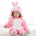 thumbnail image 5 of ATAIKU Baby Animal Rabbit Onesie Flannel Hooded Romper for Infant Winter Playsuit Jumpsuit for Boys and Girls Toddler Overall Outfit, 5 of 10