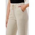 thumbnail image 5 of Fleece Lined Waffle Texture Straight Leg Pants - Heather Oatmeal, 5 of 10