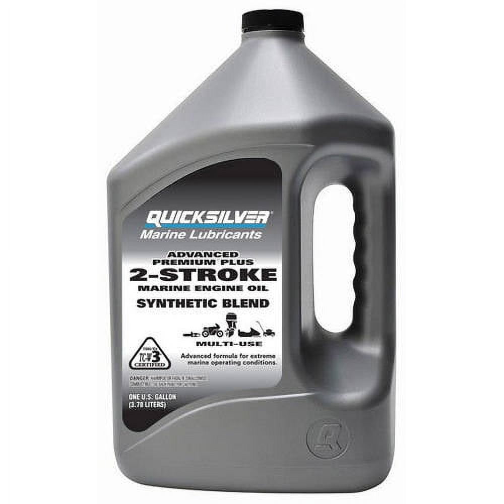 (2 pack) Quicksilver Premium Plus 2-Stroke Synthetic Blend Marine Oil - 1 Gallon