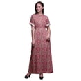 thumbnail image 1 of Bimba Robe Longue Maxi en Rayonne à Imprimé Feuilles pour Femmes avec Fente Latérale - Très Petit, 1 of 6