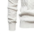 thumbnail image 3 of Men's Sweater Long Sleeve Crewneck Ribbed Knit Soft Warm Pullover Top White XL, 3 of 3