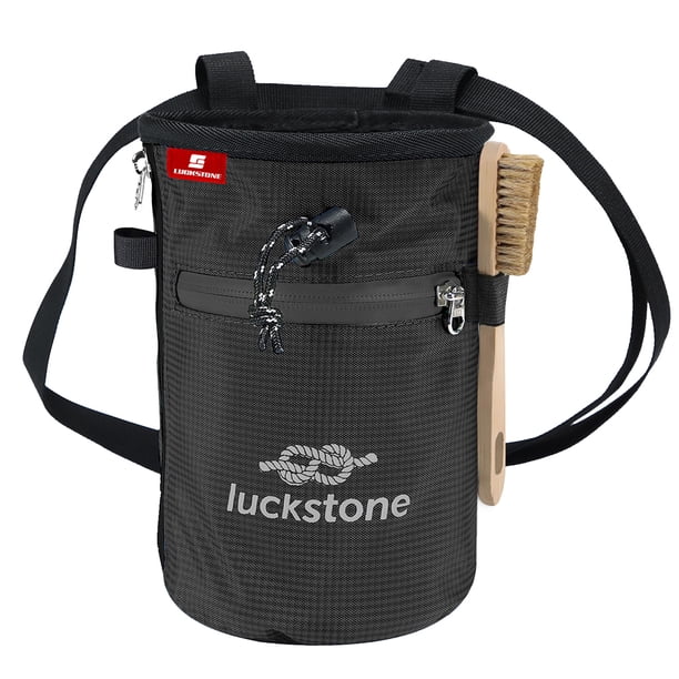 Bolsa de tiza para escalada en roca con cepillo de tiza Bolsa de tiza premium para gimnasio para escalada en roca