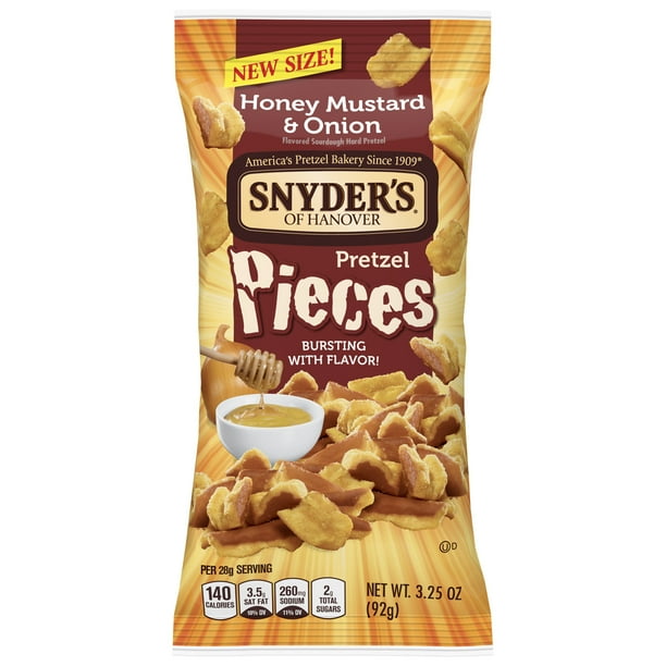 Snyder's of Hanover Pretzel Pieces, Honey Mustard & Onion, 3.25 oz ...