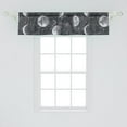 thumbnail image 2 of Space Window Valance, Night Theme Realistic Looking Moon Sketch Pattern With Starry Dark Back, Curtain Valance for Kitchen Bedroom with Rod Pocket, 54" X 18", Charcoal Grey and Ivory, by Ambesonne, 2 of 2