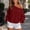Wine plus size off shoulder sweater a1, variant on Bzdzmqm Womens Plus Size Long Sleeve Off Shoulder Sweaters Casual Loose Pullover Tops Fall Winter Solid Knit Blouses for Evening Work Office Daily Wear, Wine L