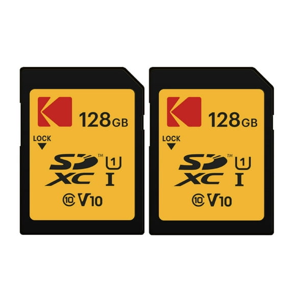 Kodak 128GB SD Class 10 UHS-I U1 V10 Full HD Memory Card (2-pack) Bundle