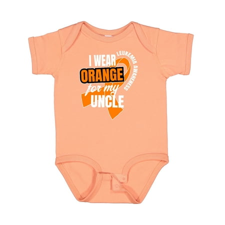 

Inktastic I Wear Orange for My Uncle Leukemia Awareness Gift Baby Boy or Baby Girl Bodysuit