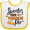 thumbnail image 3 of Inktastic Thanksgiving Sweeter Than Pumpkin Pie Boys or Girls Baby Bib, 3 of 4