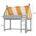 thumbnail image 6 of Bellemave Twin Size Low Loft Bed with Canopy,House Shaped Loft Bed with LED Lights & Bookshelves,Junior Loft Bed with Tent & Storage Shelves, No Box Spring Needed（Gray）, 6 of 7