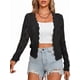 thumbnail image 2 of Chaqueta Cárdigan de Punto con Cuello en V y Larga para Mujer, Suéter Chal de Punto Sin Botones. Negro M, 2 of 8