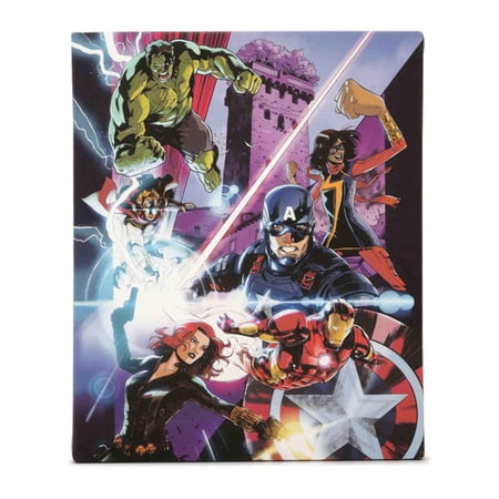 Marvel Superhero Gallery Wrapped Canvas Wall Décor – Featuring Captain Black Widow The Incredible Hulk and Iron Man