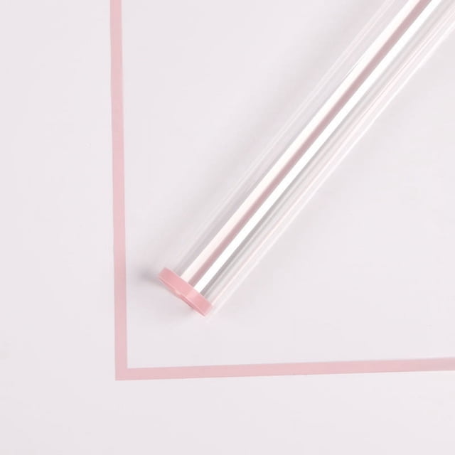 Nvzi glass paper floral paper, dustproof, waterproof, transparent, colored border, floral flower packaging paper, floral bouquet floral paper (watercolor pink)