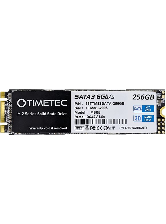 Timetec 256GB SSD 3D NAND TLC SATA III 6Gb/s M.2 2280 NGFF 128TBW Read Speed Up to 550MB/s SLC Cache Performance Boost Internal Solid State Drive for PC Computer Laptop and Desktop (256GB)
