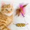 thumbnail image 4 of Blue Interactive Cat-Toys Feather Teaser Stick with Bell Pets Collar, 4 of 5