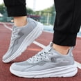 thumbnail image 3 of Men's Mesh Slip on Sneakers Wide Toe Box Breathable Lace Up Non Slip Running Tennis Shoes with Arch Support Gray Size 10, 3 of 6