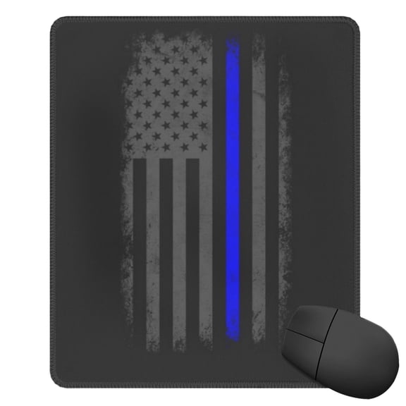Retro Thin Blue Line Flag Mousepad Non-Slip Rubber Base Mouse Mat For Office Home 11.8×9.8inches
