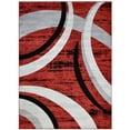 thumbnail image 2 of HR Abstract Rugs Luxury Livingroom Carpet Modern Contemporary 5x7 red Area Rug Ultra-Soft, Shed Free Stain Resistant Swirls Red/Silver/Gray/White 5' x 7', 2 of 6