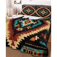 thumbnail image 2 of Boho Orange Teal Summer Quilt Set King Size,Soft Quilted Bedding Set with 2 Pillow Shams,Southwestern Abstract Geometric Ethnic Lightweight All Season Bedspread Coverlet for Bedroom 96"x106", 2 of 6