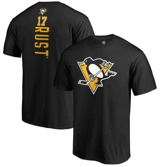 Men's Bryan Rust Black Pittsburgh Penguins Backer Name & Number T-Shirt